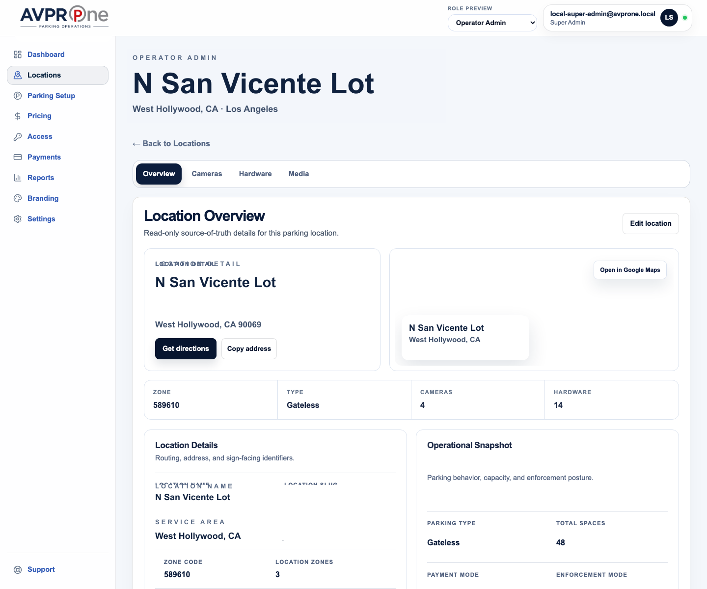 AVPR One location command dashboard